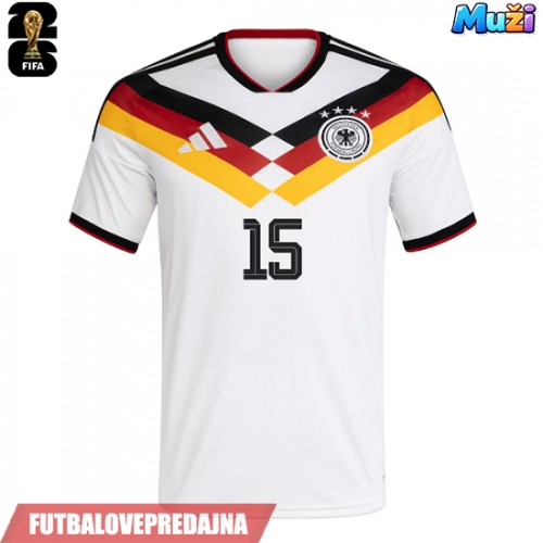 Lacne Muži Futbalové dres Nemecko Nico Schlotterbeck #15 MS 2026 Krátky Rukáv - Domáci